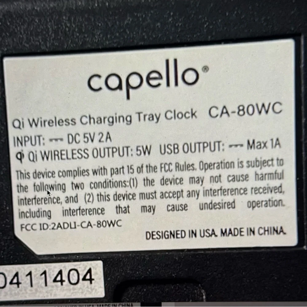 Capello wireless‎ phone charging tray and digital alarm clock